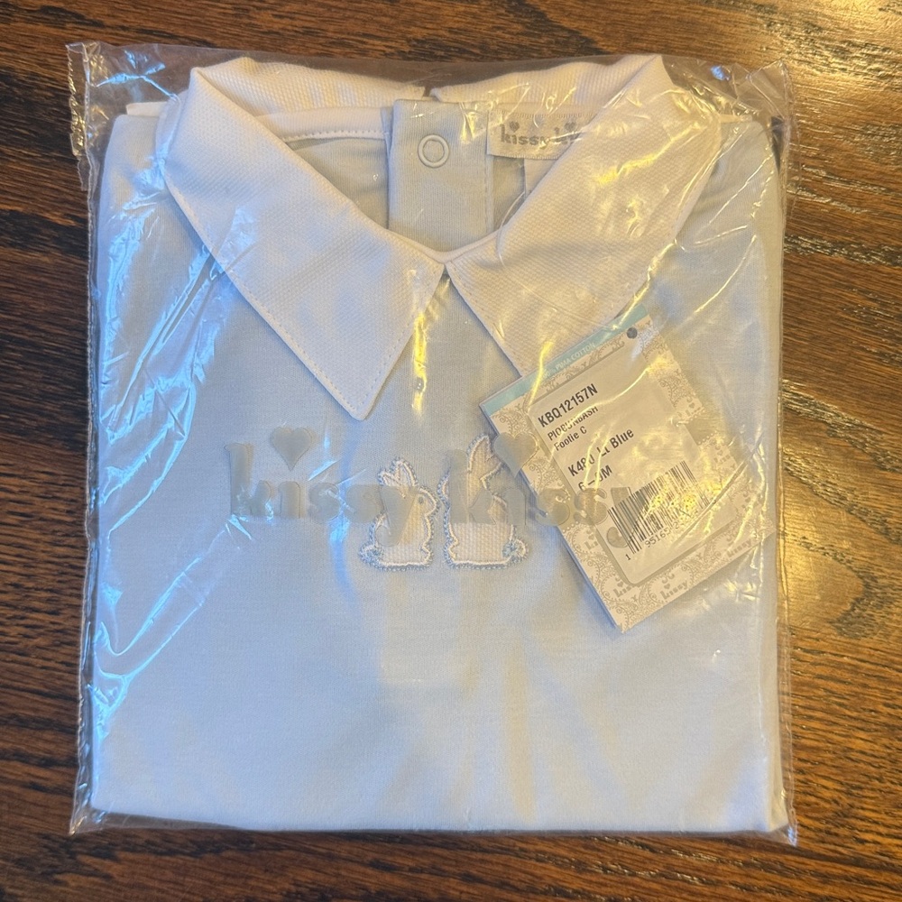 NWT Pique Bunny Bash Blue Collar Footie